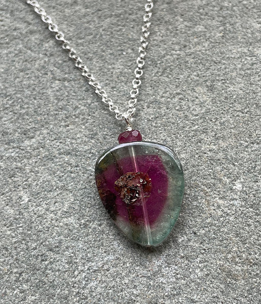 Rugged Watermelon Tourmaline Necklace