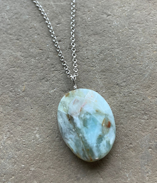 Simple Peruvian Opal Drop Necklace