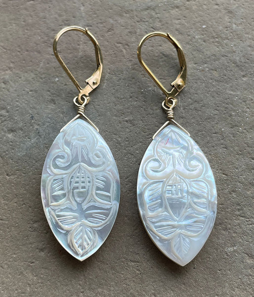 Mother of Pearl Petal Earrings