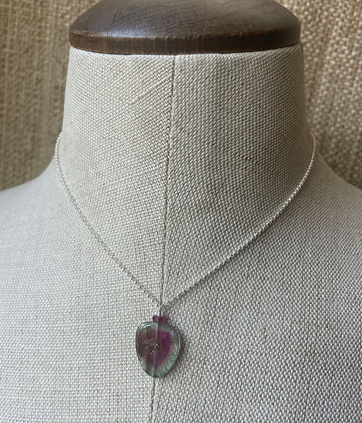 Rugged Watermelon Tourmaline Necklace