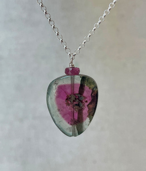 Rugged Watermelon Tourmaline Necklace