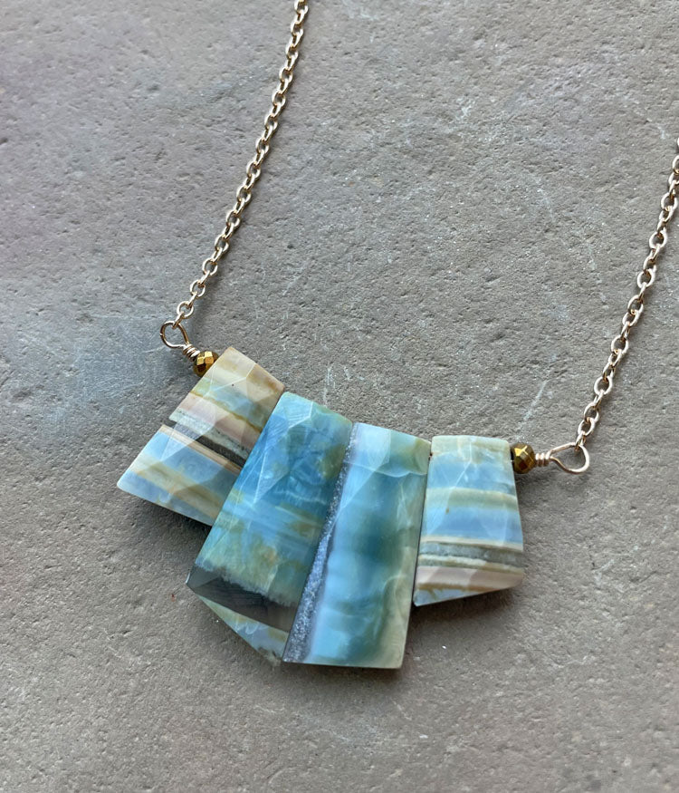 Banded Opal Statement Necklace