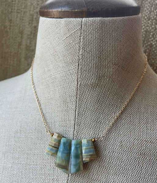 Banded Opal Statement Necklace