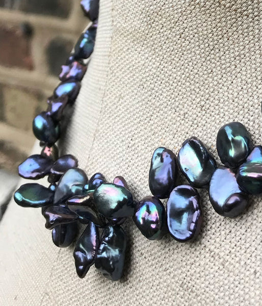 Peacock Keishi Pearl Necklace