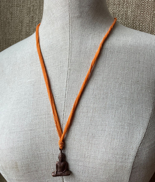 Silk Budhha Necklace (marigold)