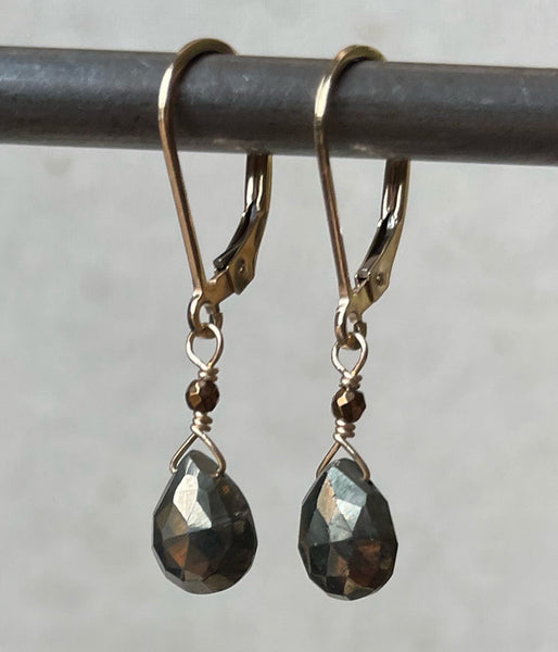 Pyrite Teardrop Earrings