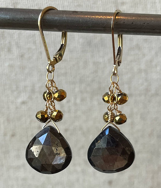 Chocolate Sapphire Shimmer Earrings