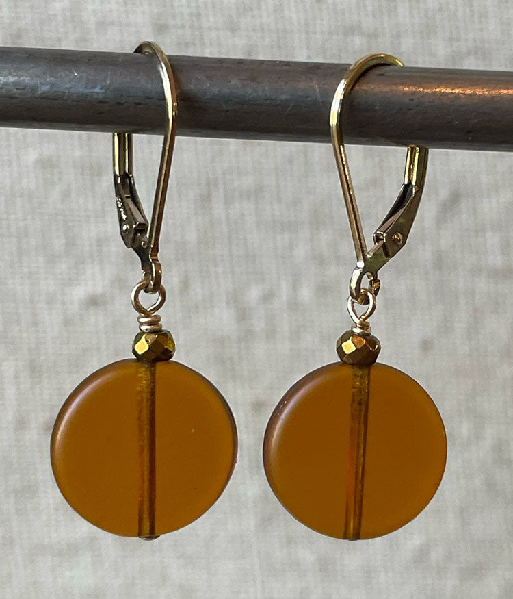 Amber Glass Earrings