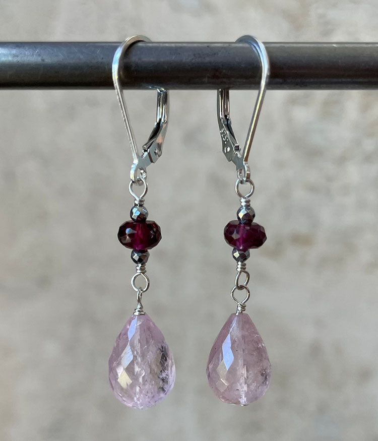 Morganite Teardrop Earrings