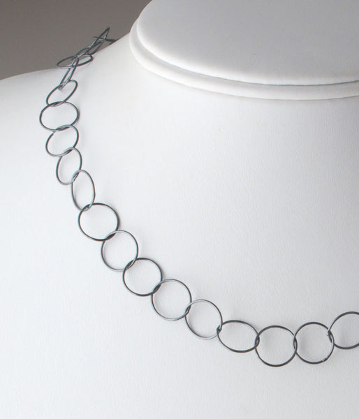 20" Fine Circles (oxidized sterling silver)