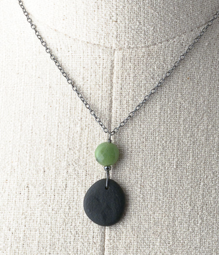 Powerful Stone Green Malachite Pendant Necklace in Silver, Small |  Engelsrufer UK
