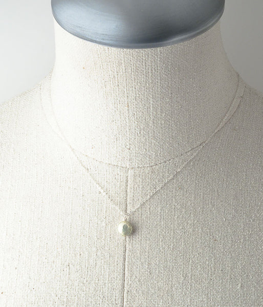 Coin Pearl Necklace (sage)